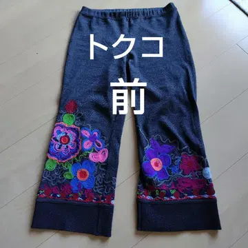 TOKUKO 컬러풀 자수 릴랙스 팬츠 9호