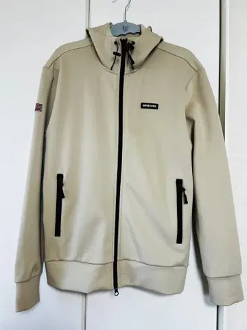 BRIEFING 3D 로고 후드티 베이지