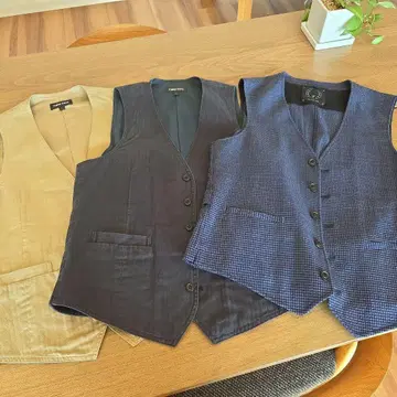 THREE DOTS 베이지 수트 베스트 L 3종 세트