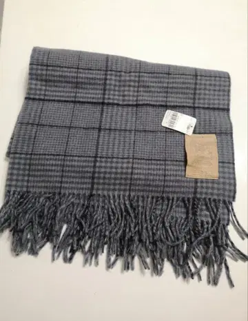 캐시미어 울 체크 무늬 스톨 [ 새상품 미사용 ]