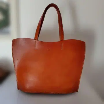 브라운 가죽 토트백