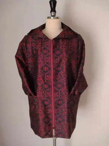 기모노 리메이크 숏코트 총 안감 포함 오픈 지퍼 여밈