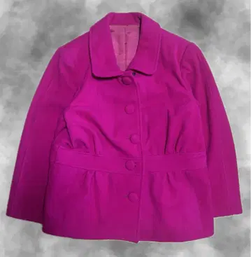 빈티지 울 피 코트 쇼킹 핑크