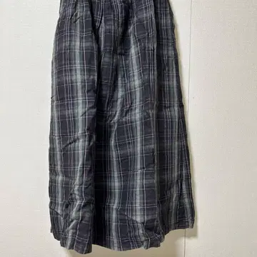 야라 그레이 계열 체크 플레어 스커트 허리밴딩