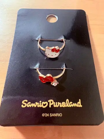 산리오 퓨로랜드 한정판 키티 반지 2개 세트