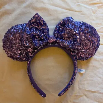 미니 마우스풍 스팽글 머리띠 보라색