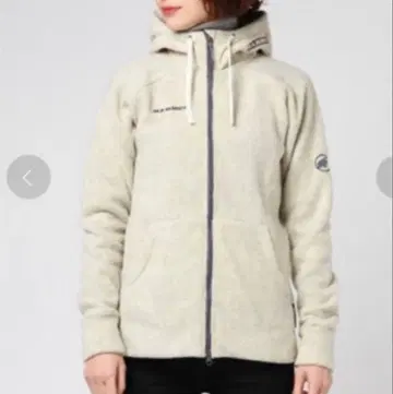 MAMMUT 플리스 자켓 후드 부착 라이트 그레이