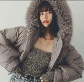 스나이델 후드 퍼 숏 다운