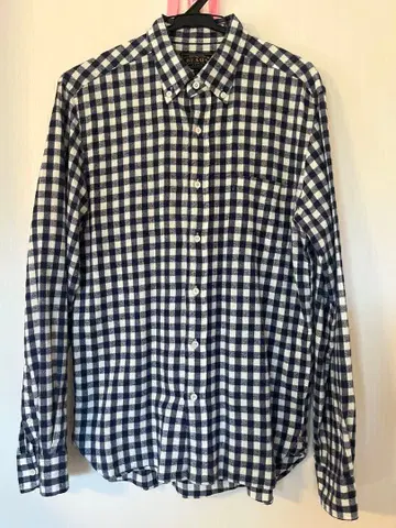 BEAMS+ 네이비 화이트 체크 플란넬 셔츠 S 사이즈