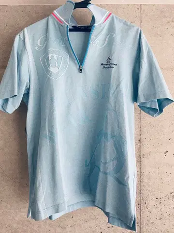 Munsingwear (먼싱웨어) 스카이블루 피케 셔츠 L 사이즈