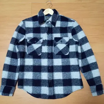 [ 새상품급 ] 울 혼방 모노톤 체크 플란넬 셔츠 M
