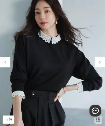 23구 [세탁 가능] 자수 니트 블랙 40