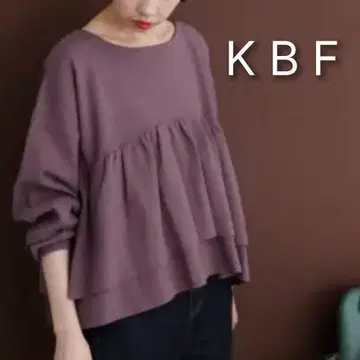 [ KBF 케이비에프/어반 리서치 ] 개더 프릴 니트 퍼플