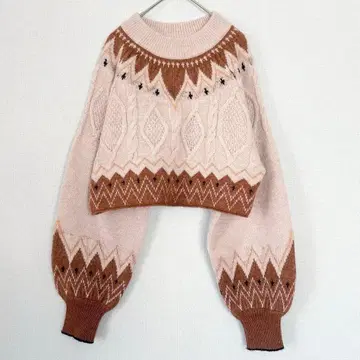 새상품급 FURFUR 퍼퍼 노르딕 모헤어 숏 니트