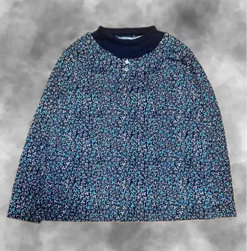 빈티지 네이비 계열 꽃무늬 긴팔 셔츠