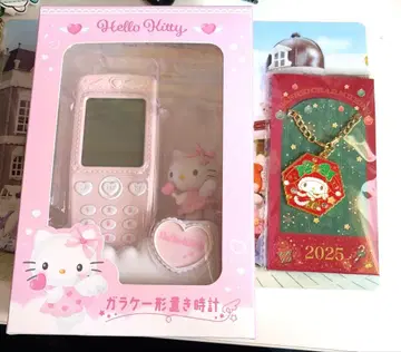 헬로키티 폴더폰 모양 탁상시계 산리오 헬로키티 마이멜로디