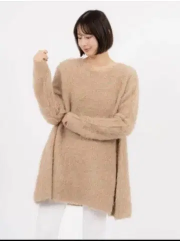 클라네 보트넥 샤기 니트 원피스