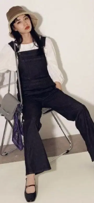 CIMARRON JEANS 별주 데님 타이트 오버롤 마드모아젤 로페