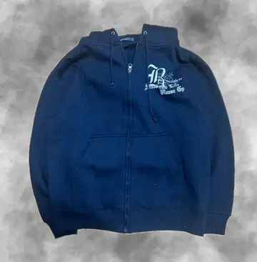 빈티지 블랙 프론트 지퍼 후드티