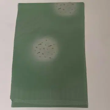 그린 컬러 오비 장식 천, 무늬 있음