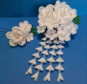 츠마미자이쿠 머리 장식 화이트 아래(칠단) 네 개 성인식 5 시치고산