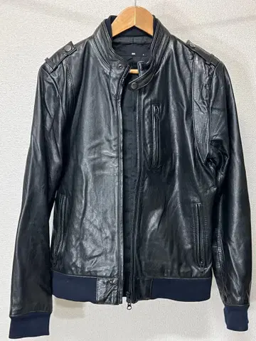 HARE 양가죽 싱글 라이더 가죽 자켓 블랙