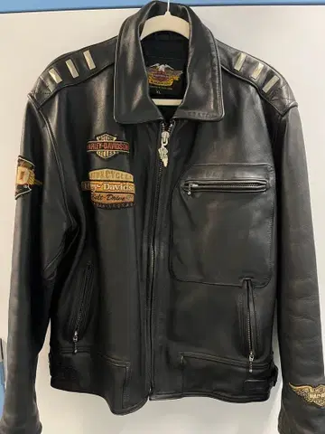 Harley-Davidson 블랙 가죽 라이더 자켓