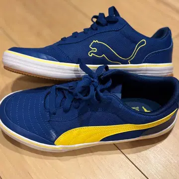 PUMA 우먼 여성용 파랑 옐로우 컬러 스니커즈 플랫 24.5cm