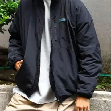 릴랙스 핏 나일론 플리스 리버서블 블루종 블랙 XL