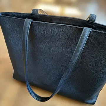 해시태그 블랙 가죽 토트백