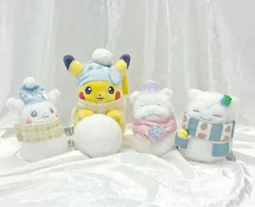 포켓몬 봉제 인형 피카츄와 눈놀이 눈사람 카비곤 야돈