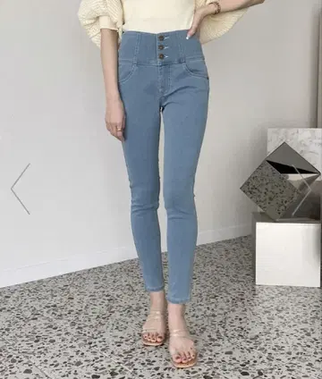 헤더 ISKO 스키니 데님 페일 블루 S 사이즈