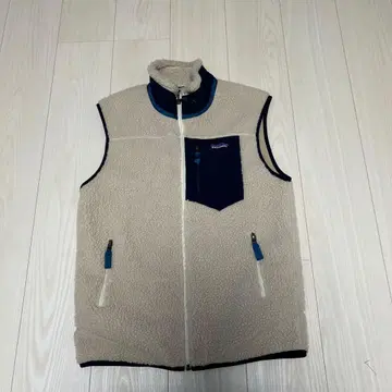 Patagonia 플리스 베스트 S 사이즈 베이지/네이비 레트로X