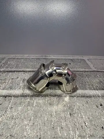 기사의 갑옷풍 실버 925제 롱 아머링