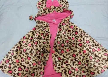 디즈니 판초 레오파드 무늬 복슬복슬 겉옷 케이프
