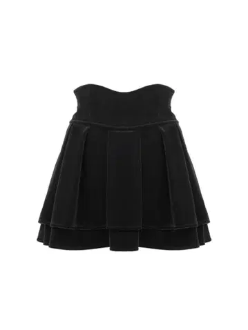 미셸마카롱 벨로아 슬림 레그 스커트