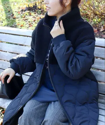 보아&퀼팅 스탠드 코트