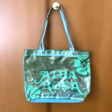 ALBA ROSA 알바 로사 클리어 토트백 수영장백 하이비스커스 패턴