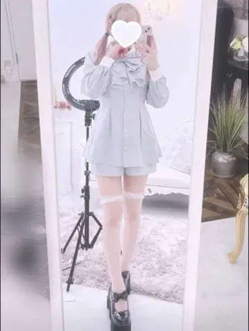 사키마루 x 아베일 여성용 프릴 달린 천사계 패션 셋업