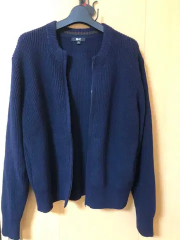 UNIQLO 크루넥 풀 집업 가디건 네이비 S 사이즈