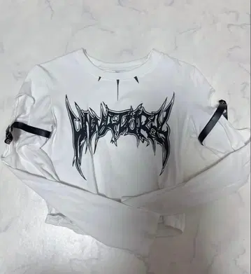 볼칸&아프로디테 화이트 그래픽 크롭 T셔츠