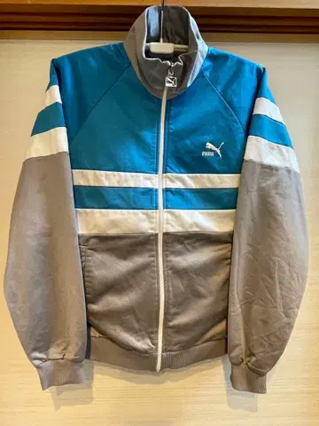 PUMA 스트라이프 저지 파랑/그레이 구제 의류 빈티지