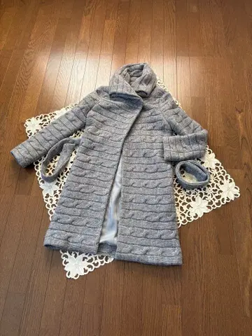 MADAM JOCONDE 그레이 롱 코트 울 알파카 혼방