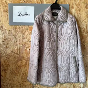Leilian 옅은 핑크 그레이 퀼팅 자켓