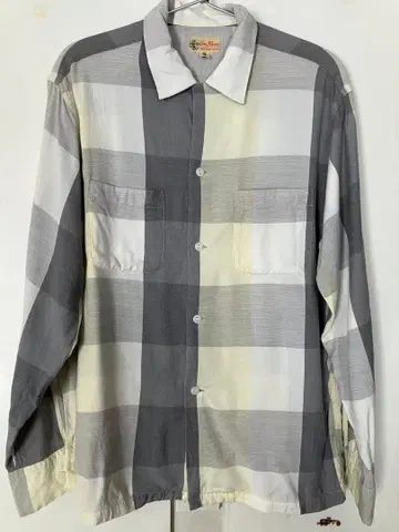 Dry Bones 긴팔 셔츠 38 M 그레이와 화이트 체크