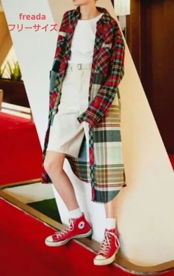 freada 울 혼방 체크 원피스 free size