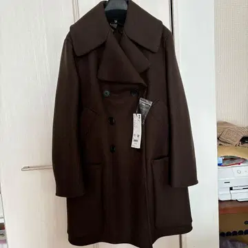 유니클로 +J 더블 페이스 피 코트 올리브 L