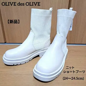 [ 새상품 ] OLIVE des OLIVE 니트 숏부츠 24.5cm