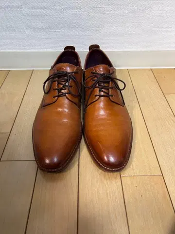 브라운 가죽 드레스 신발 스트레이트 팁