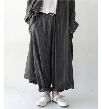 antiqua 스트라이프 사루엘 팬츠 (그레이)